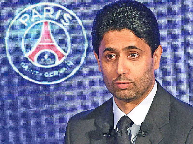 الرئيس القطري لنادي باريس سان جرمان الفرنسي ناصر الخليفي