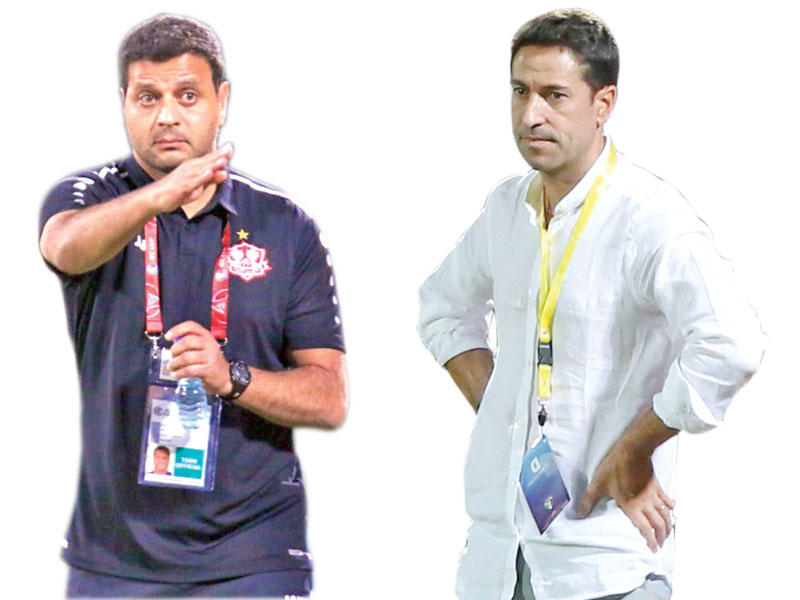 مدرب القادسية الإسباني بابلو فرانكو -  مدرب ظفار العماني محمد عبدالعظيم 