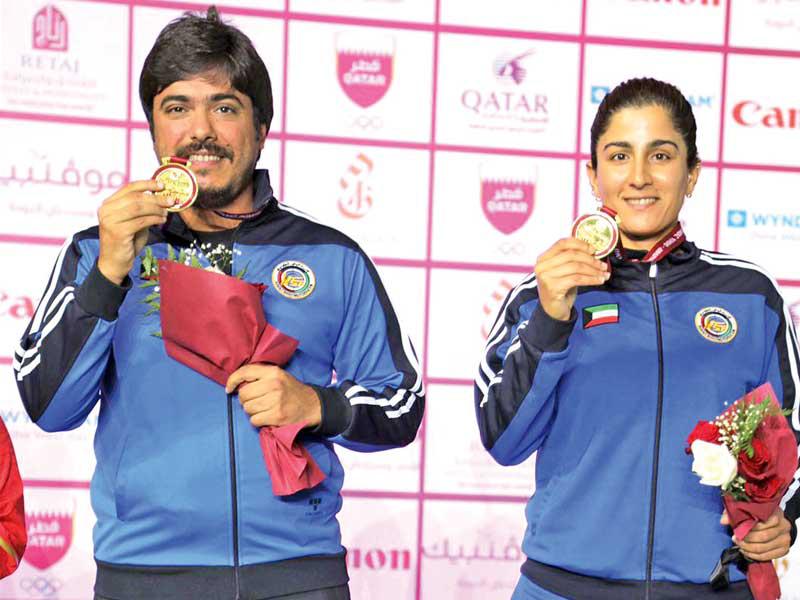 ابطال الرماية الكويتية هاجر عبدالملك - عبدالرحمن الفيحان