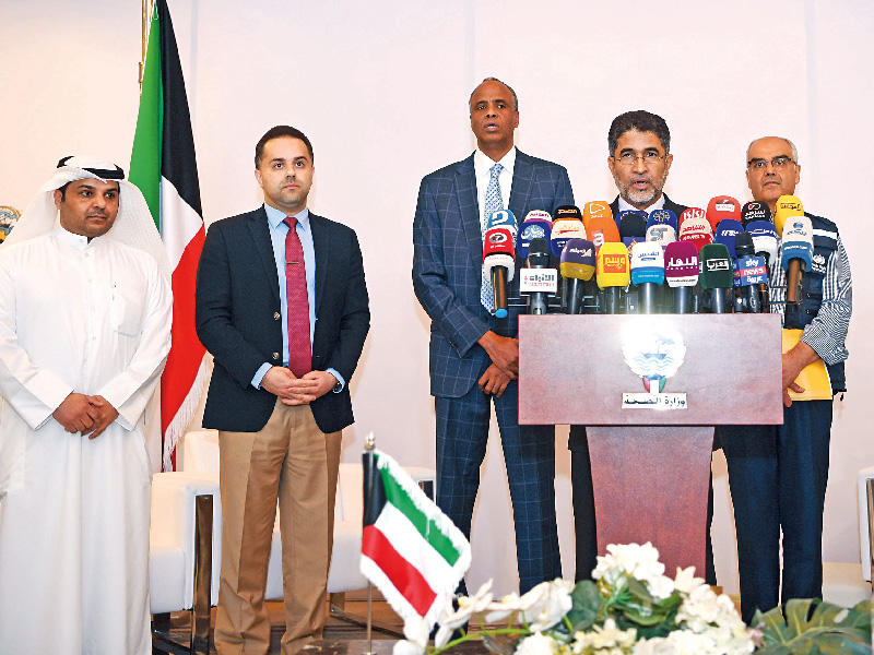 جانب من مؤتمر «الصحة العالمية» أمسt(تصوير عبدالله الخلف)