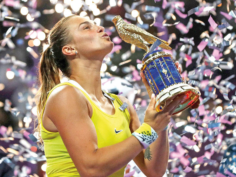 المصنفة تاسعة البيلاروسية أرينا سابالينكا بعد الفوز بدورة قطر