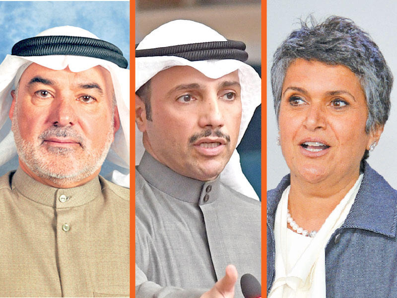 النائب صفاء الهاشم-رئيس مجلس الامة مرزوق الغانم-النائب صالح عاشور