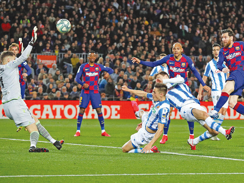 جانب من مباراة برشلونة وريال سوسييداد