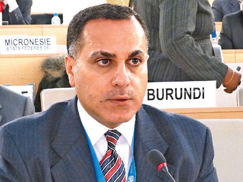 المندوب الدائم لدى الأمم المتحدة والمنظمات الدولية الأخرى في جنيف السفير جمال الغنيم
