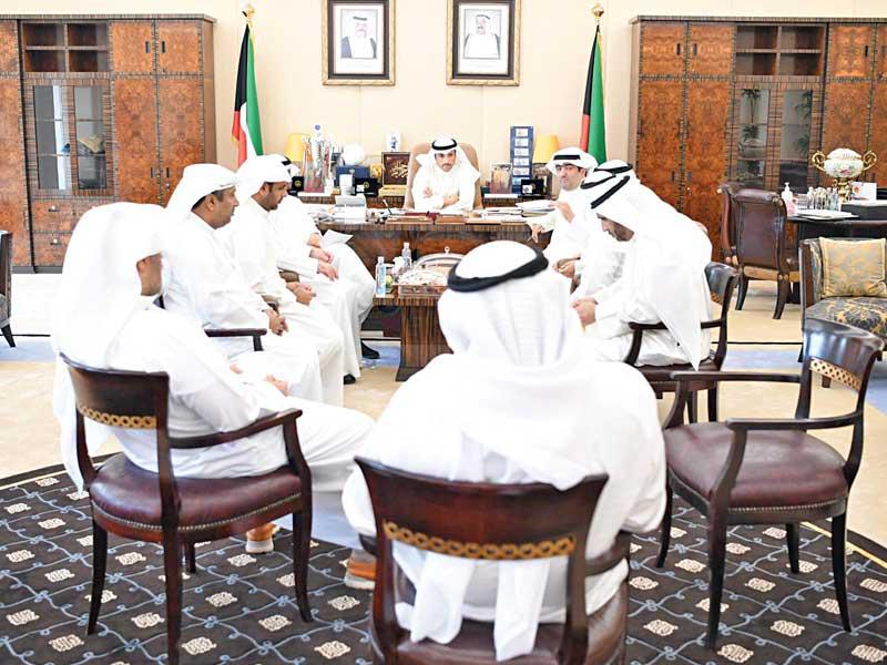 رئيس مجلس الامة مرزوق الغانم خلال اللقاء النيابي أمس