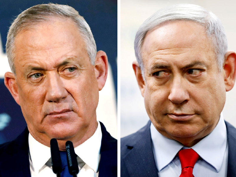  رئيس الوزراء الإسرائيلي بنيامين نتنياهو -  الجنرال السابق بيني غانتس