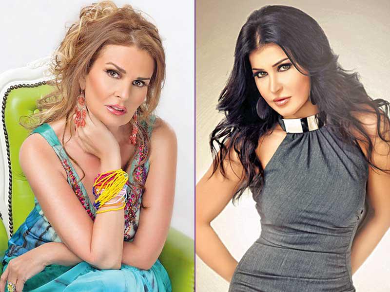 من يمين الصورة كل من الفنانة جمانة مراد و يسرا 