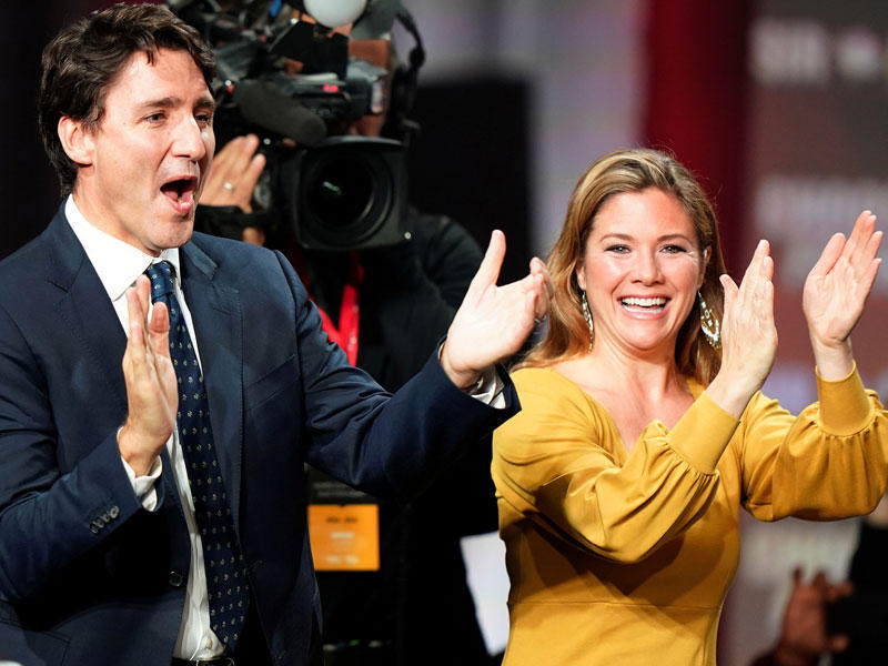 صوفي غريغوار ترودو  و رئيس الوزراء الكندي جاستن ترودو