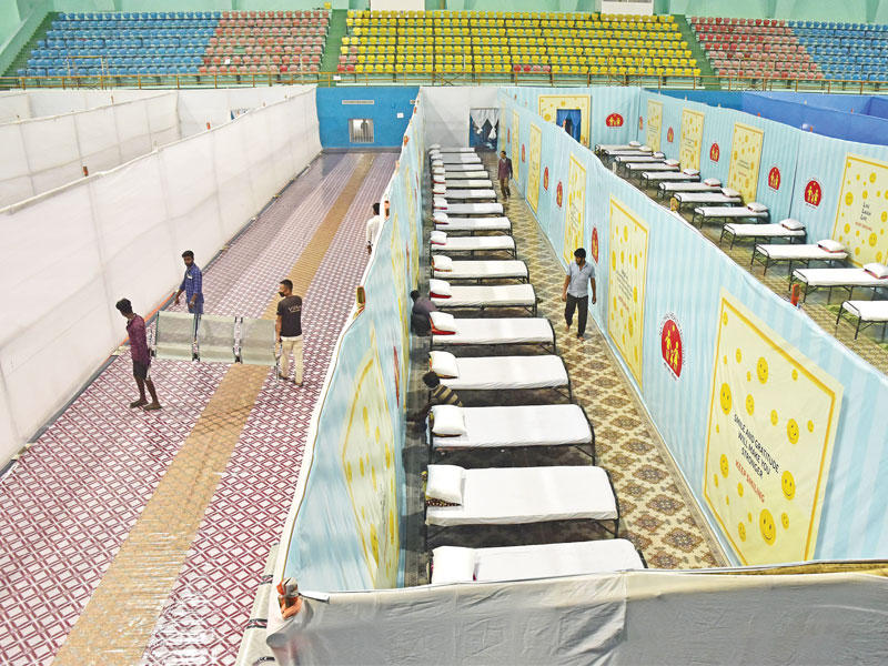 مستشفى ميداني لمصابي «كورونا» في اسام (أي بي ايه)