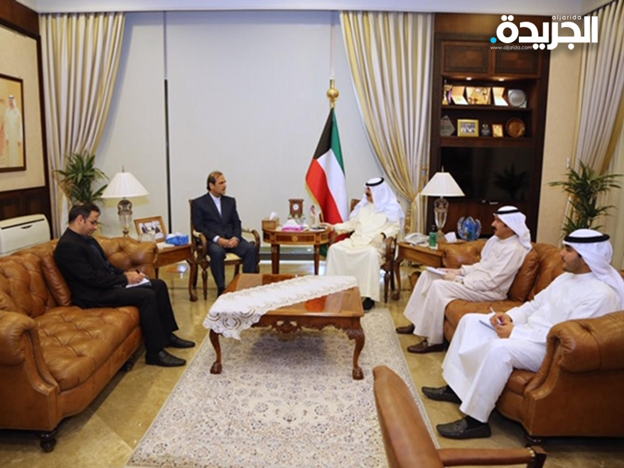 الجارالله خلال استقبال السفير الإيراني لدى البلاد 