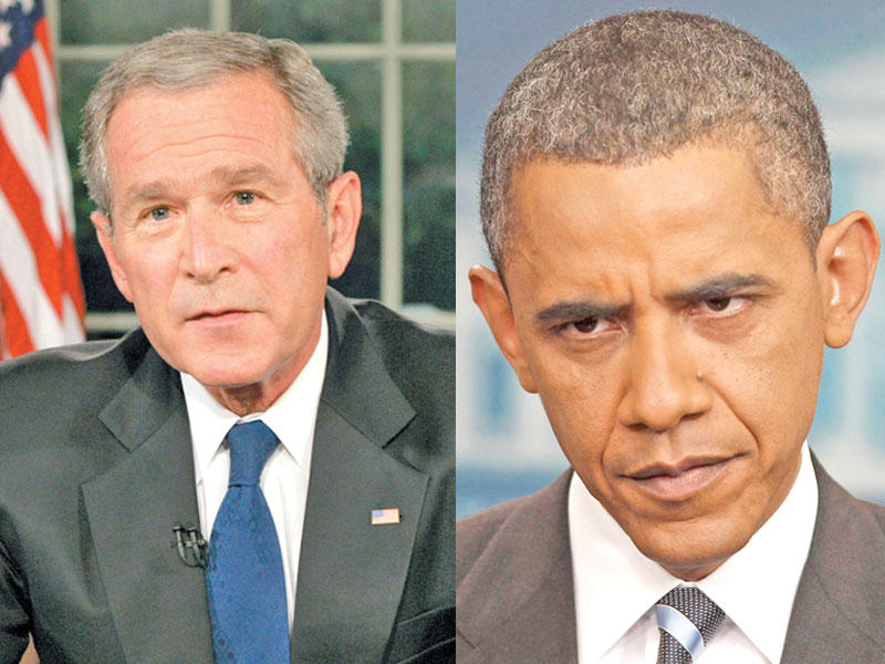 باراك أوباما - جورج بوش الابن