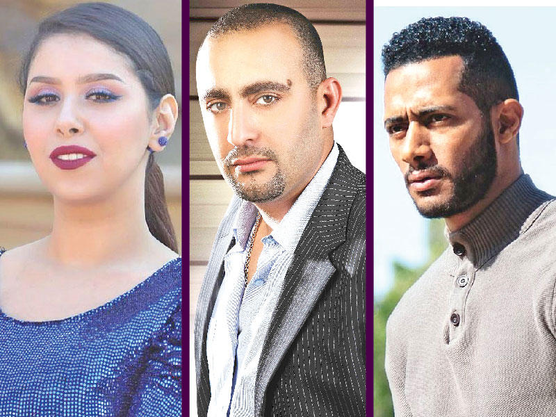 الممثل محمد رمضان - الممثل أحمد السقا - الفنانة إيناس عزالدين 