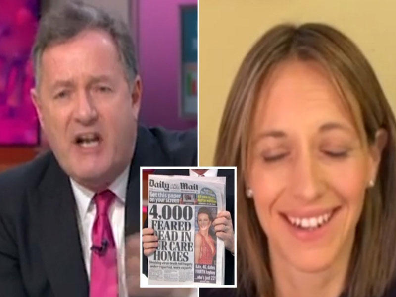 المذيع البريطاني المخضرم بيرس مورغان و وزيرة الرعاية الاجتماعية هيلين واتلي