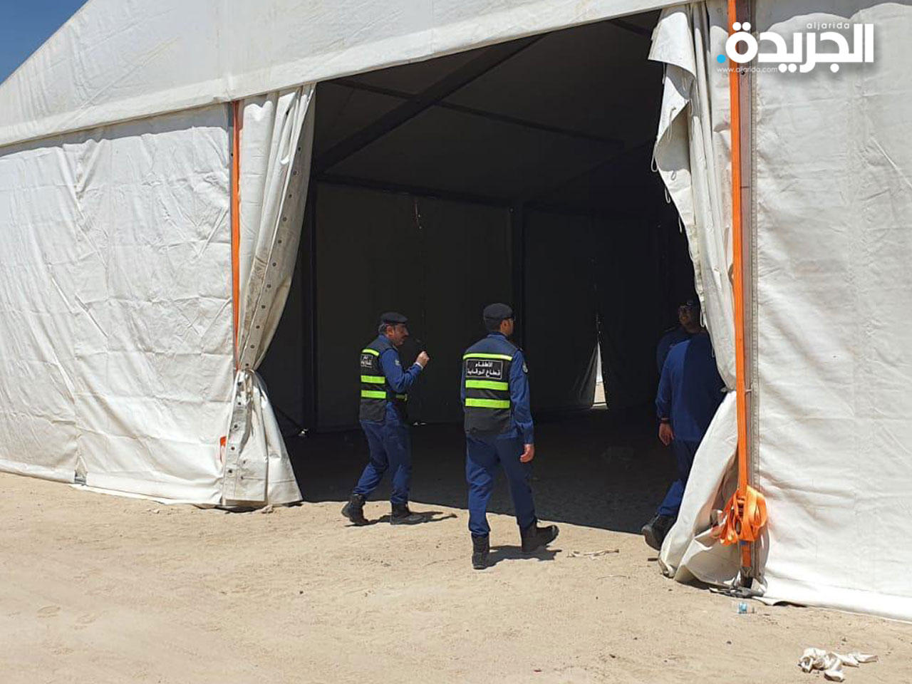 جانب من عملية تفقد المحجر