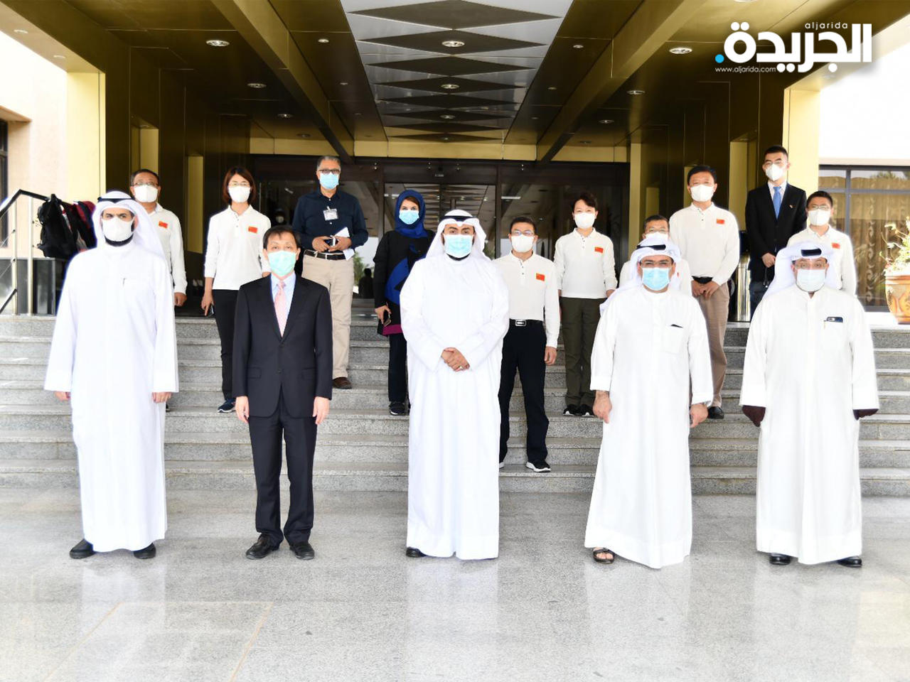 وزير الصحة د. باسل الصباح مستقبلاً الوفد الصيني