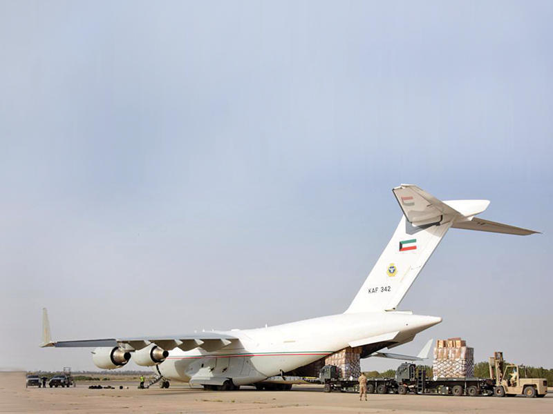 طائرة للقوة الجوية تنقل مواد طبية من الصين