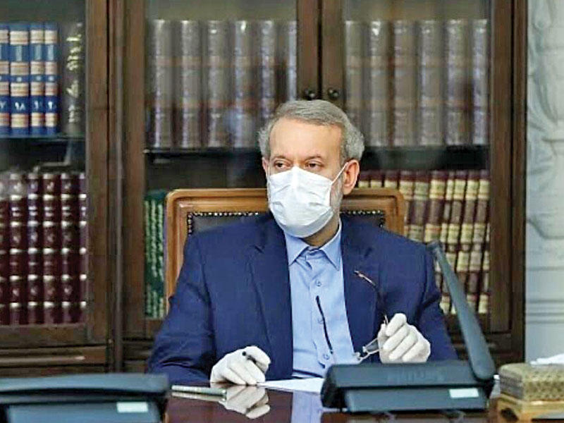 رئيس مجلس الشورى الإيراني علي لاريجاني في أول ظهور له بعد شفائه من «كورونا» (إرنا)n
