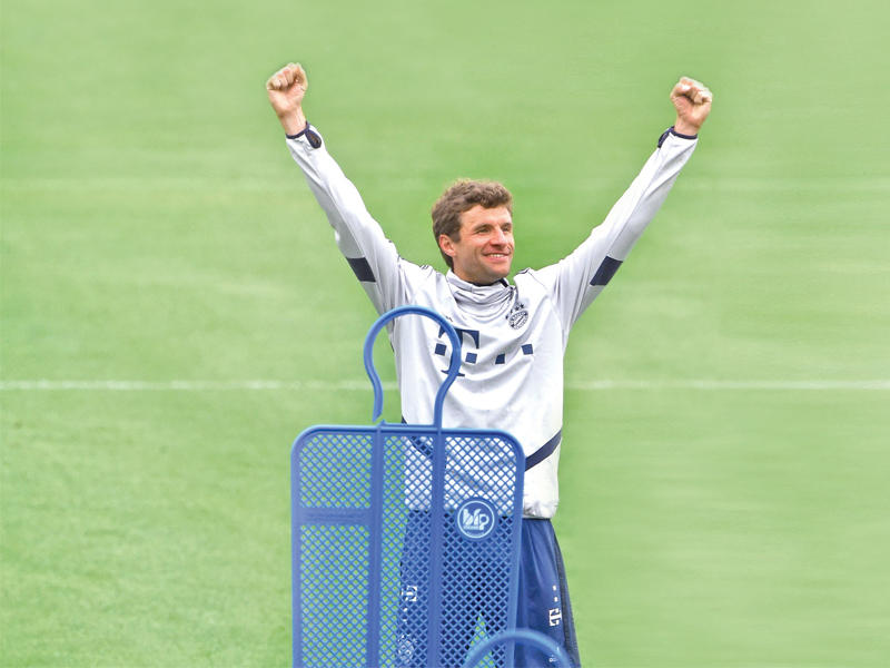 مولر نجم بايرن ميونيخ خلال التدريبات