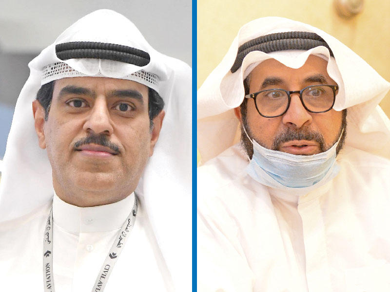 المدير العام للإدارة العامة للطيران المدني، م. يوسف الفوزان - نائب المدير العام لشؤون المطار، م. صالح الفداغي