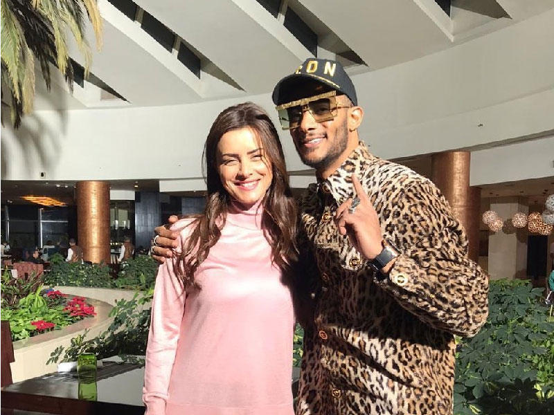 الفنانة نور مع الفنان محمد رمضان في كواليس مسلسل البرنس