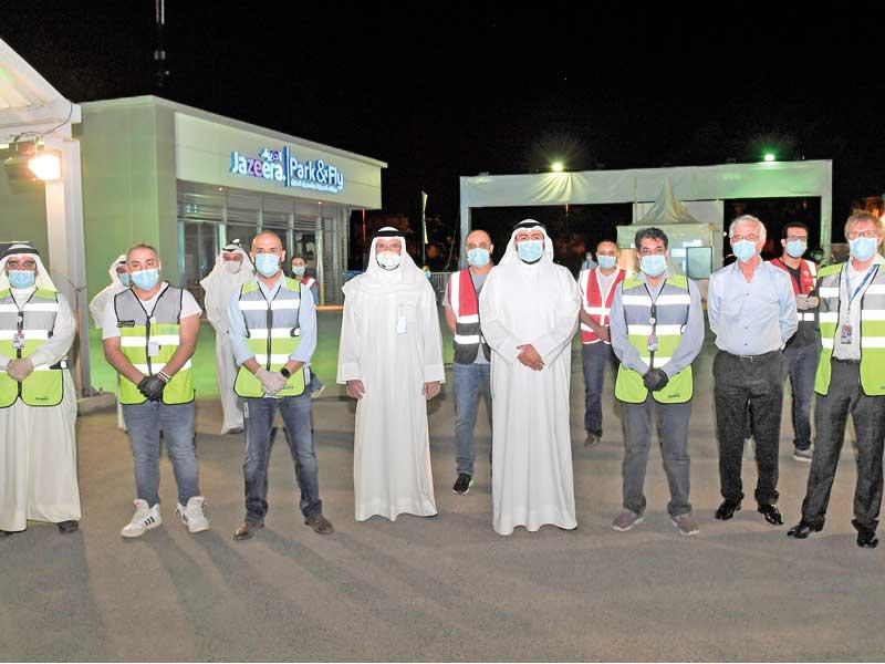 وزير الصحة الشيخ باسل الصباح خلال افتتاح مركز الفحص السريع بالمطار أمس الاول