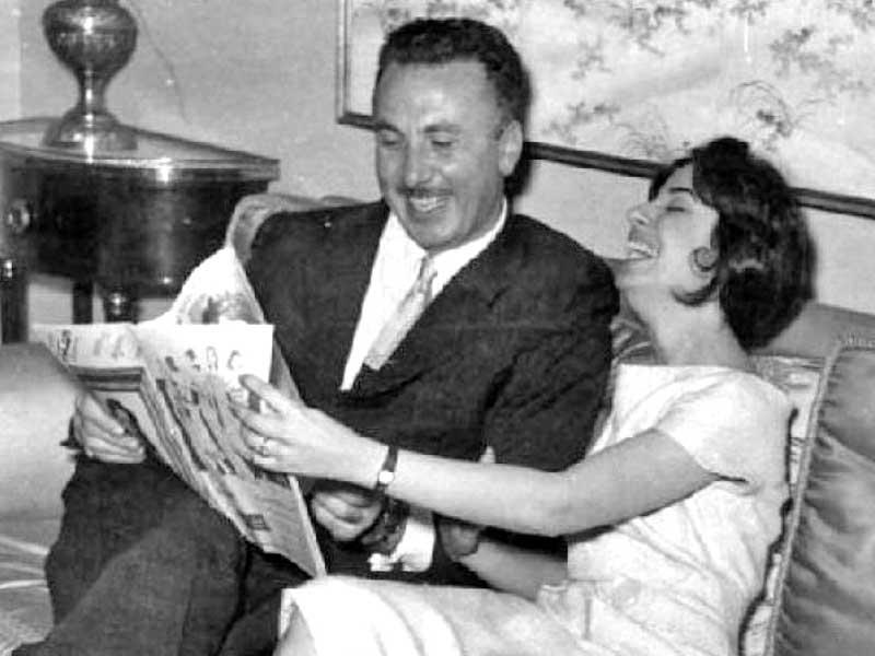 الفنانة نجاة الصغيرة والشاعر نزار قباني