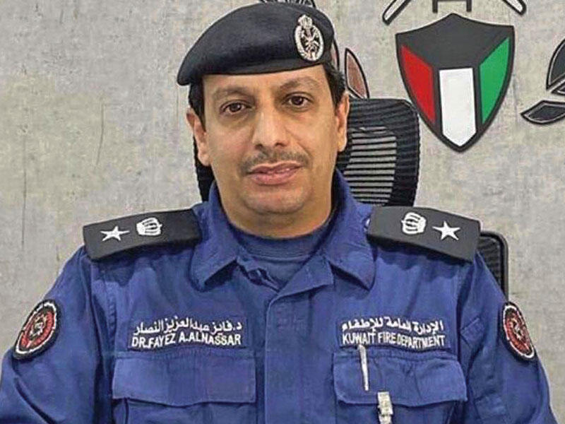 مراقب السلامة والصحة المهنية بالإدارة العامة للاطفاء المقدم د. فايز النصار