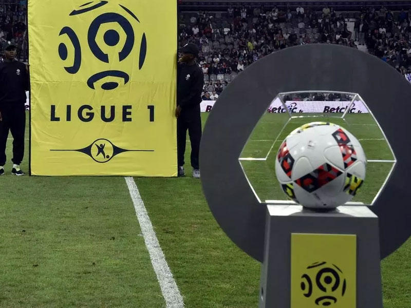  لقطة تظهر شعار رابطة دوري الدرجة الأولى الفرنسي لكرة القدم قبل انطلاق احدى المباريات باسكال بافاني ا ف ب/ارشيف 