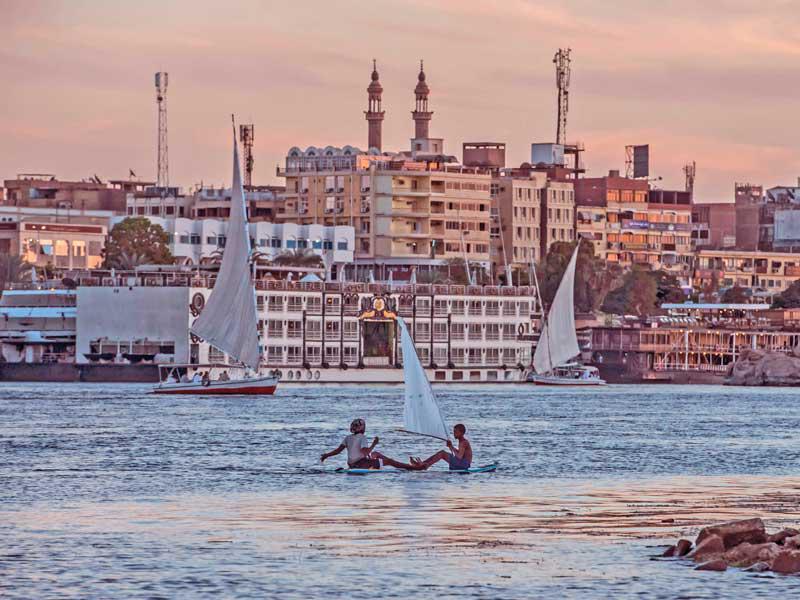 صورة للنيل في أسوان تعود لعام 2017            (أ ف ب)