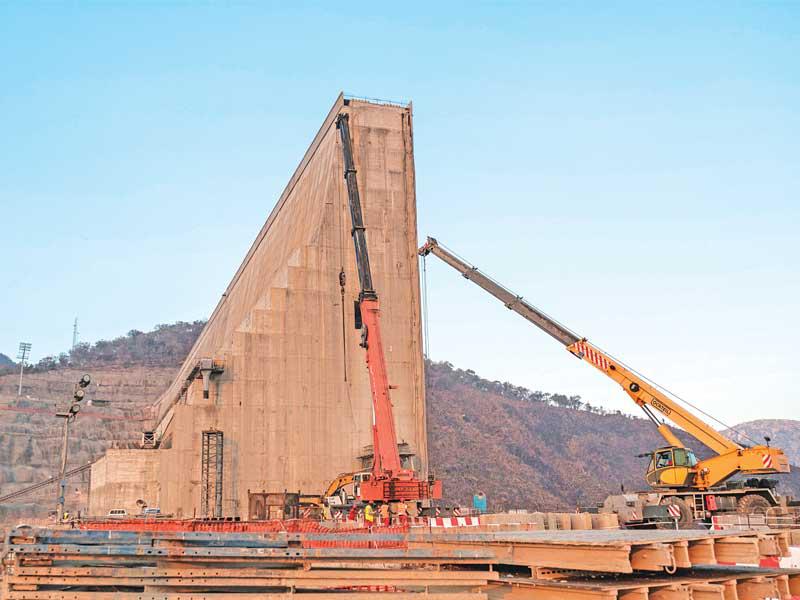 الأعمال في سد النهضة الإثيوبي (أ ف ب)