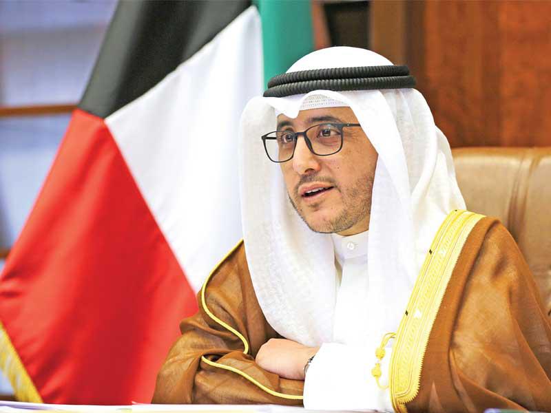 وزير الخارجية الشيخ د. أحمد الناصر خلال إلقائه كلمة الكويت