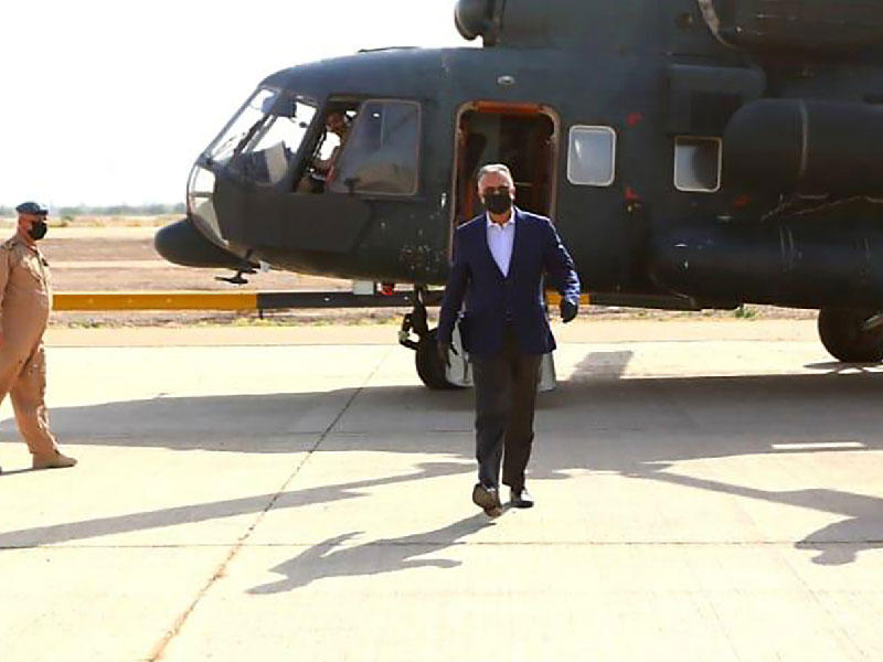 وصول رئيس الوزراء مصطفى الكاظمي إلى مدينة الموصل الشمالية 