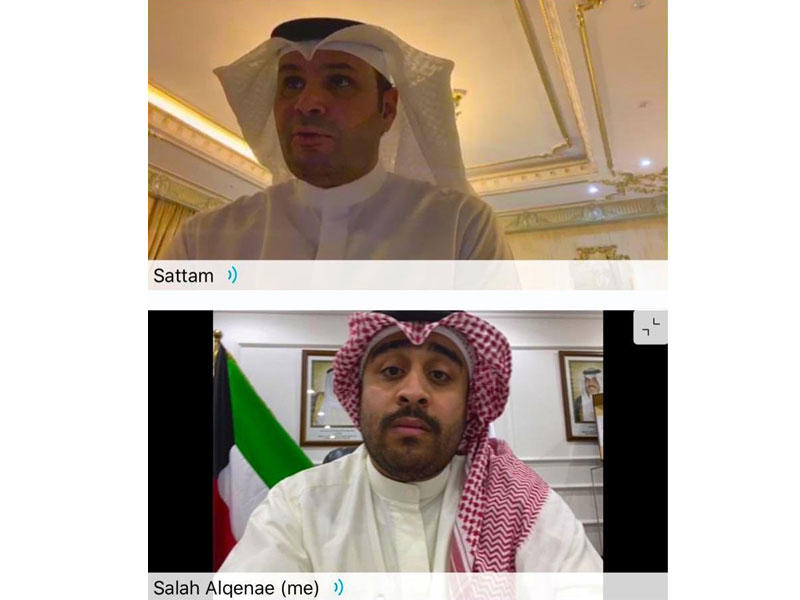 من الاجتماع التشاوري للأمين العام لاتحاد الكرة صلاح القناعي  ورئيس اللجنة الإعلامية سطام السهلي 