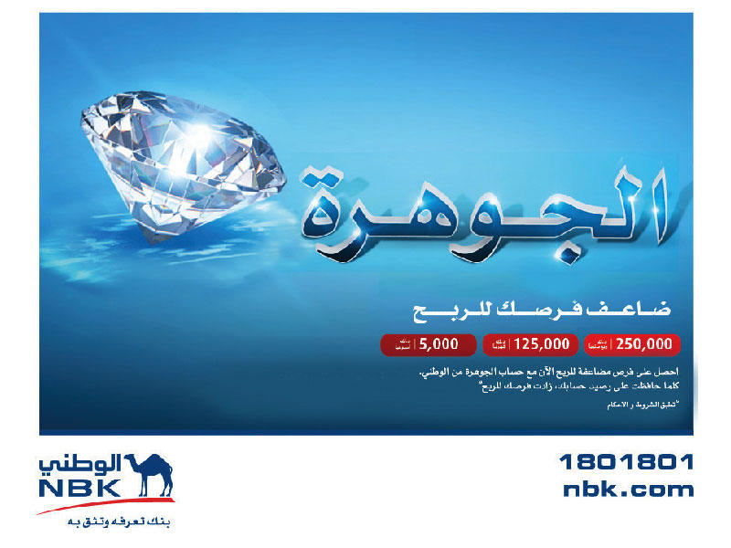  بنك الكويت الوطني يعاود إجراء سحوبات «الجوهرة»