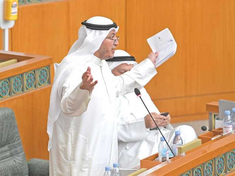 النائب عسكر العنزي معارضا الاستجواب