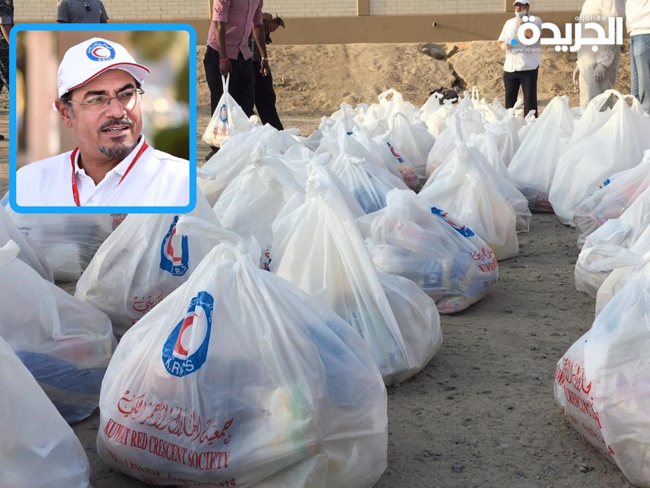 «الهلال الأحمر» يوزع 1500 سلة غذائية وفي الاطار  خالد الزيد