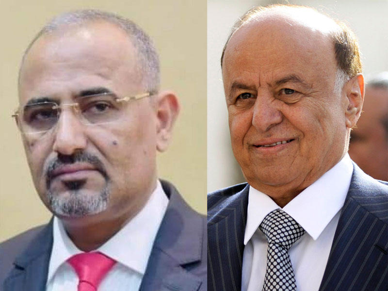 الرئيس اليمني عبدربه منصور هادي - العميد عيدروس الزبيدي محافظ عدن 