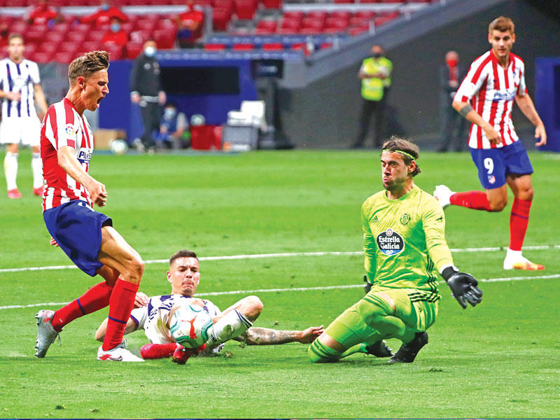 جانب من مباراة أتلتيكو مدريد وبلد الوليد