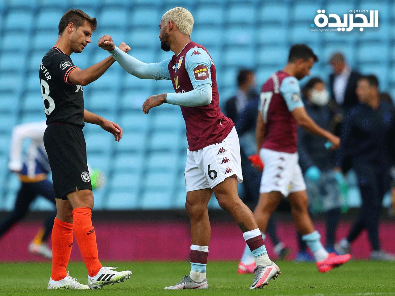 مصافحة احترازية بين لاعبي تشلسي واستون فيلا