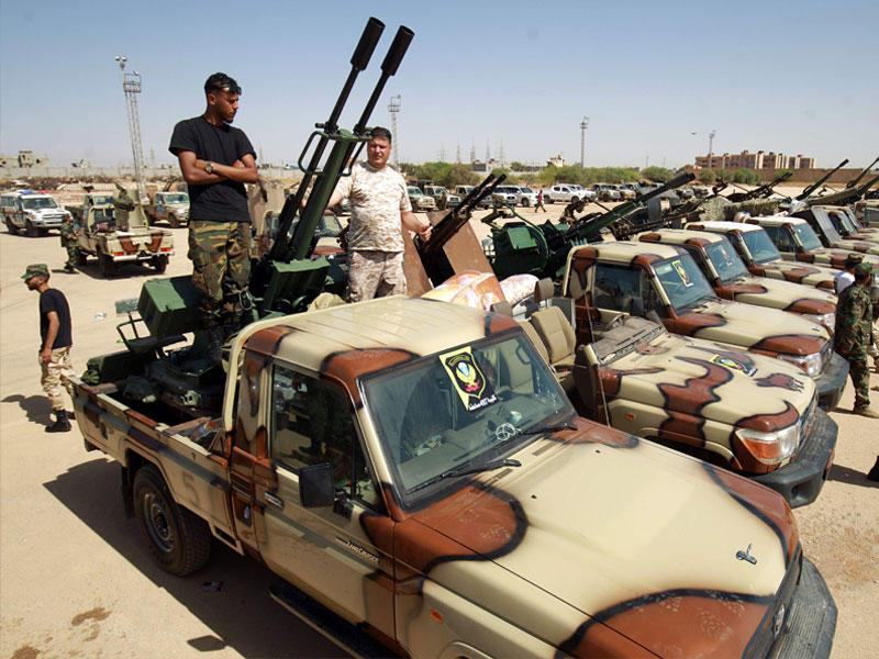 قوات «الجيش الوطني الليبي» في بنغازي (أ ف ب) 