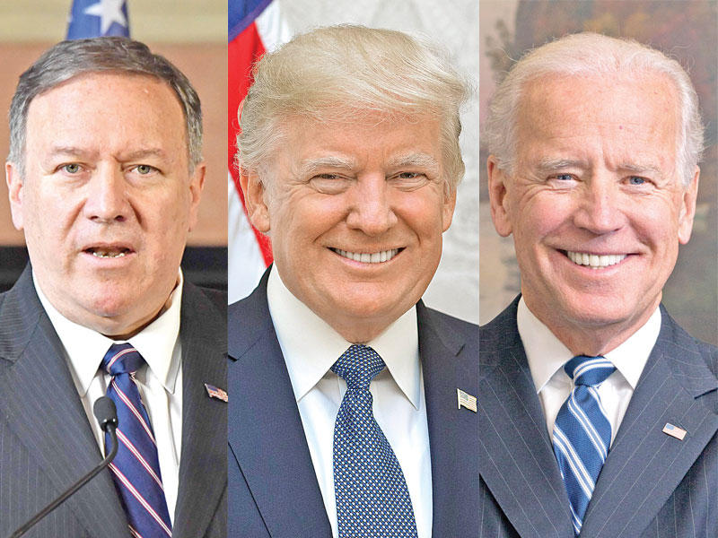 جو بايدن - دونالد ترامب - مايك بومبيو