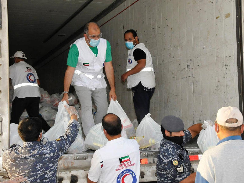 الهلال الأحمر توزيع المساعدات سيشمل كل مناطق الكويت المعزولة