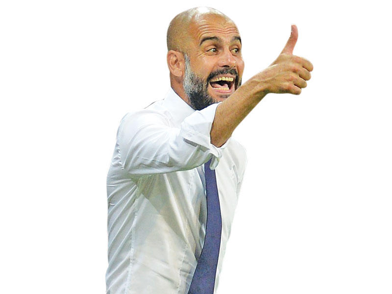 الإسباني جوسيب غوارديولا مدرب مانشستر سيتي الإنكليزي