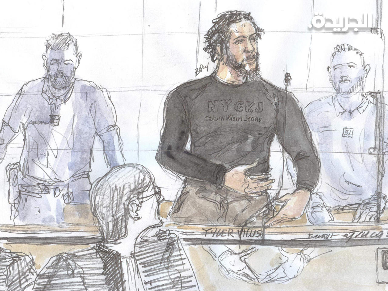 رسم بالألوان لمحاكمة تايلر فيلوسn