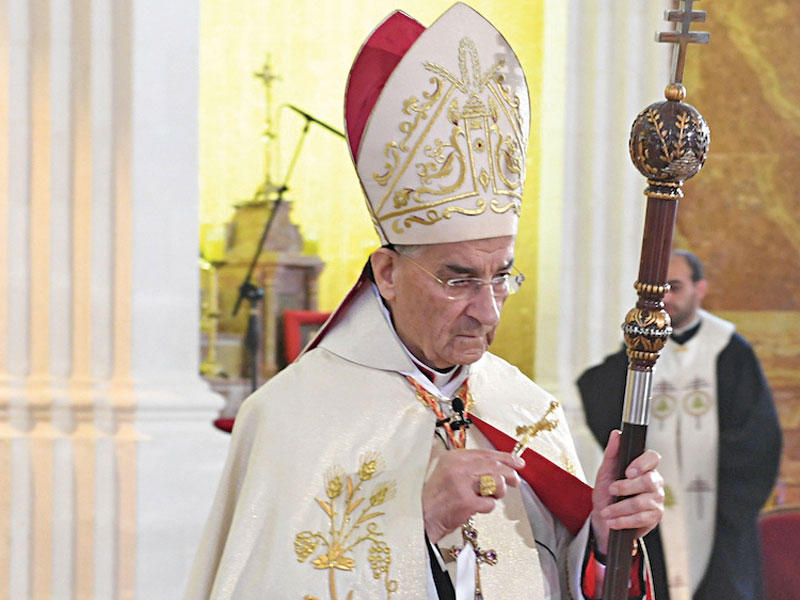 البطريرك الماروني مار بشارة بطرس خلال «قداس الأحد» أمس 