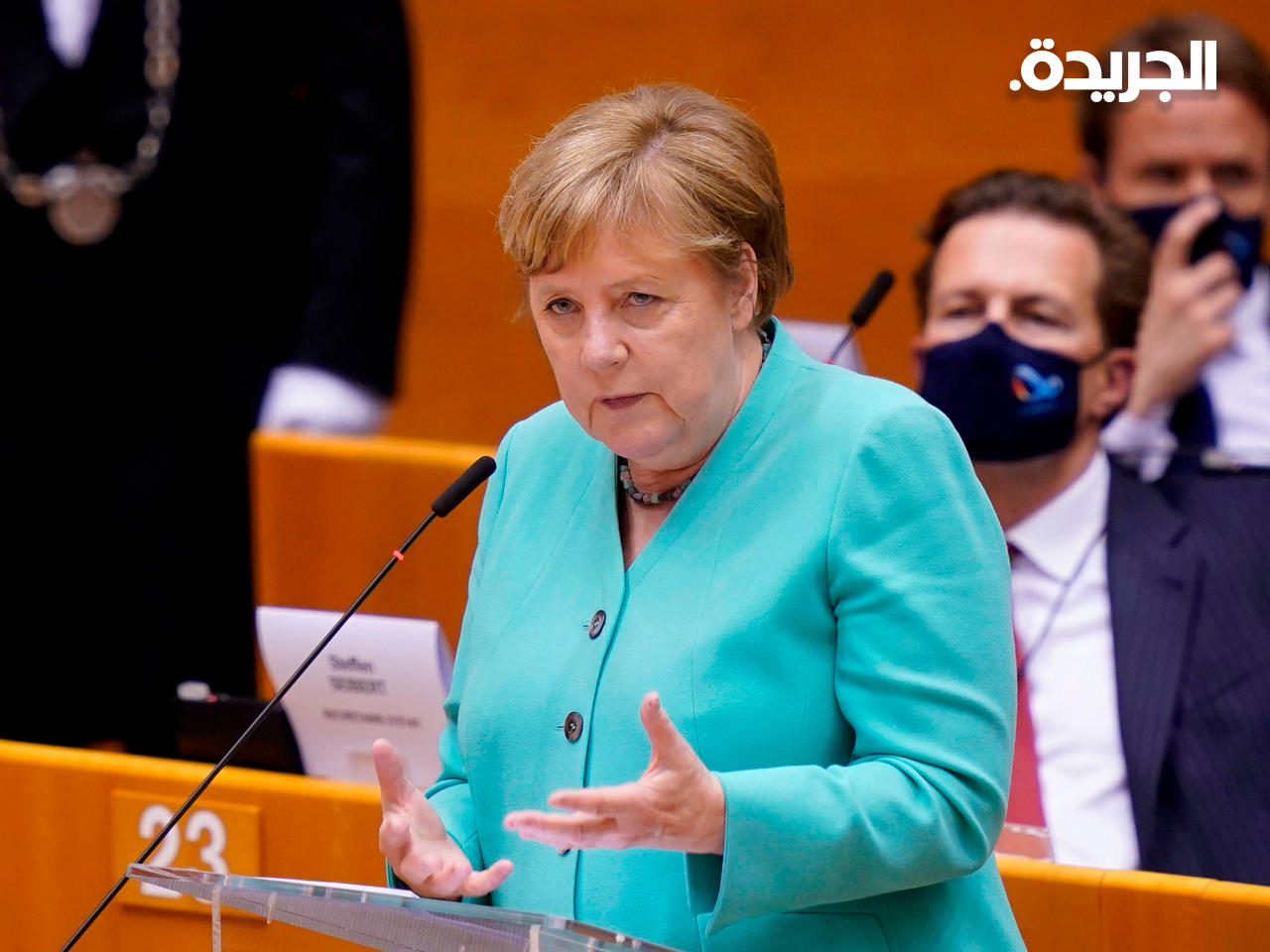 المستشارة الألمانية انجيلا ميركل في كلمتها أمام البرلمان الأوروبي