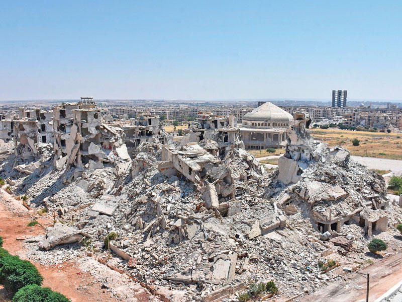 حي الزهراء في حلب الذي تعرض لدمار شامل كما بدا قبل أيام (أ ف ب)