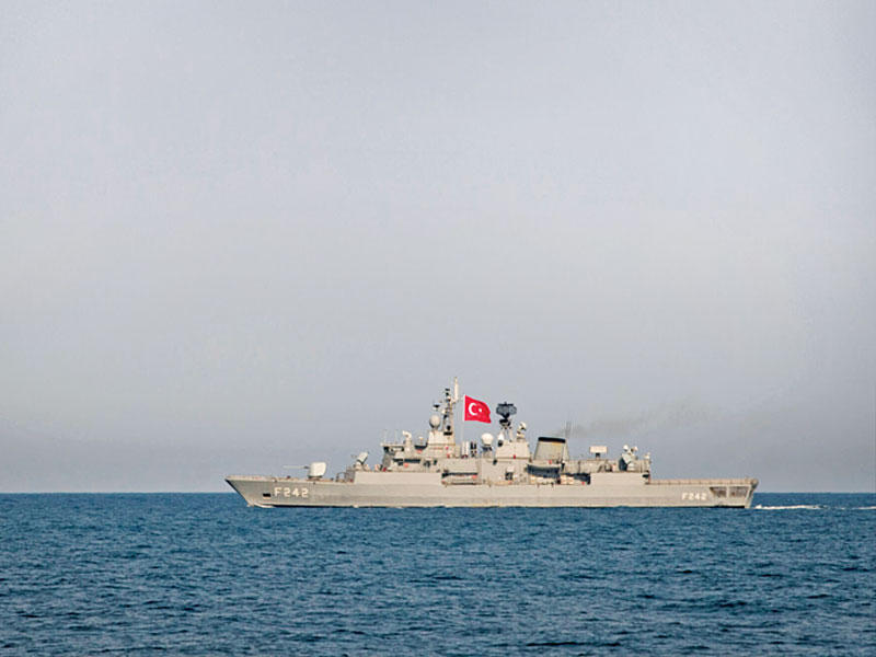 سفينة حربية تركية في البحر المتوسط              (أرشيف)