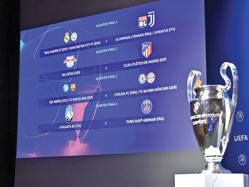 شاشة عرض مراسم قرعة دوري الأبطال 