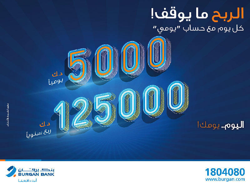 بنك برقان: 6 فائزين في حساب يوميn